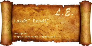 Lakó Ernő névjegykártya